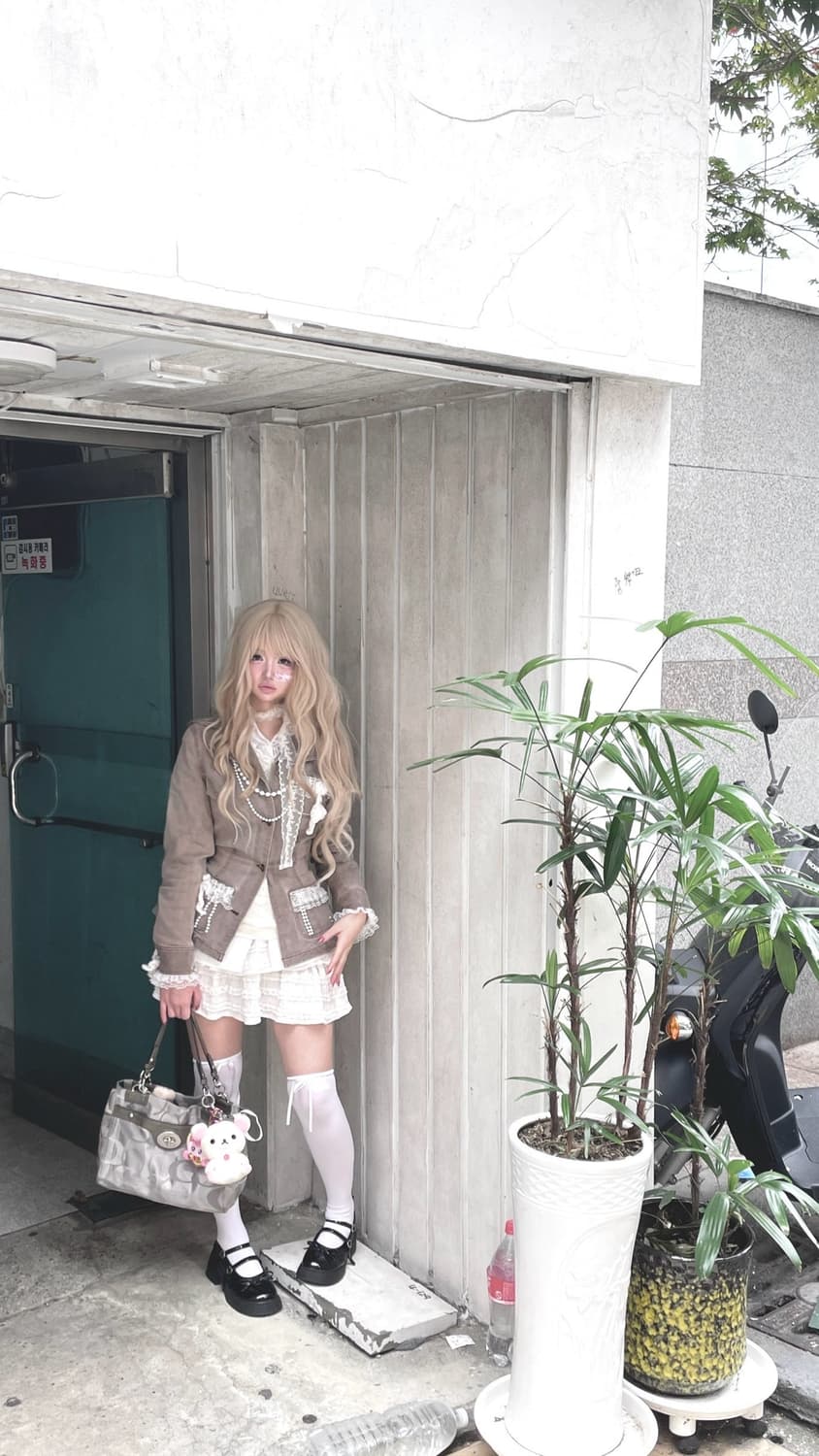 히메갸루 진주 로걀 레이스 자켓 상품이미지4