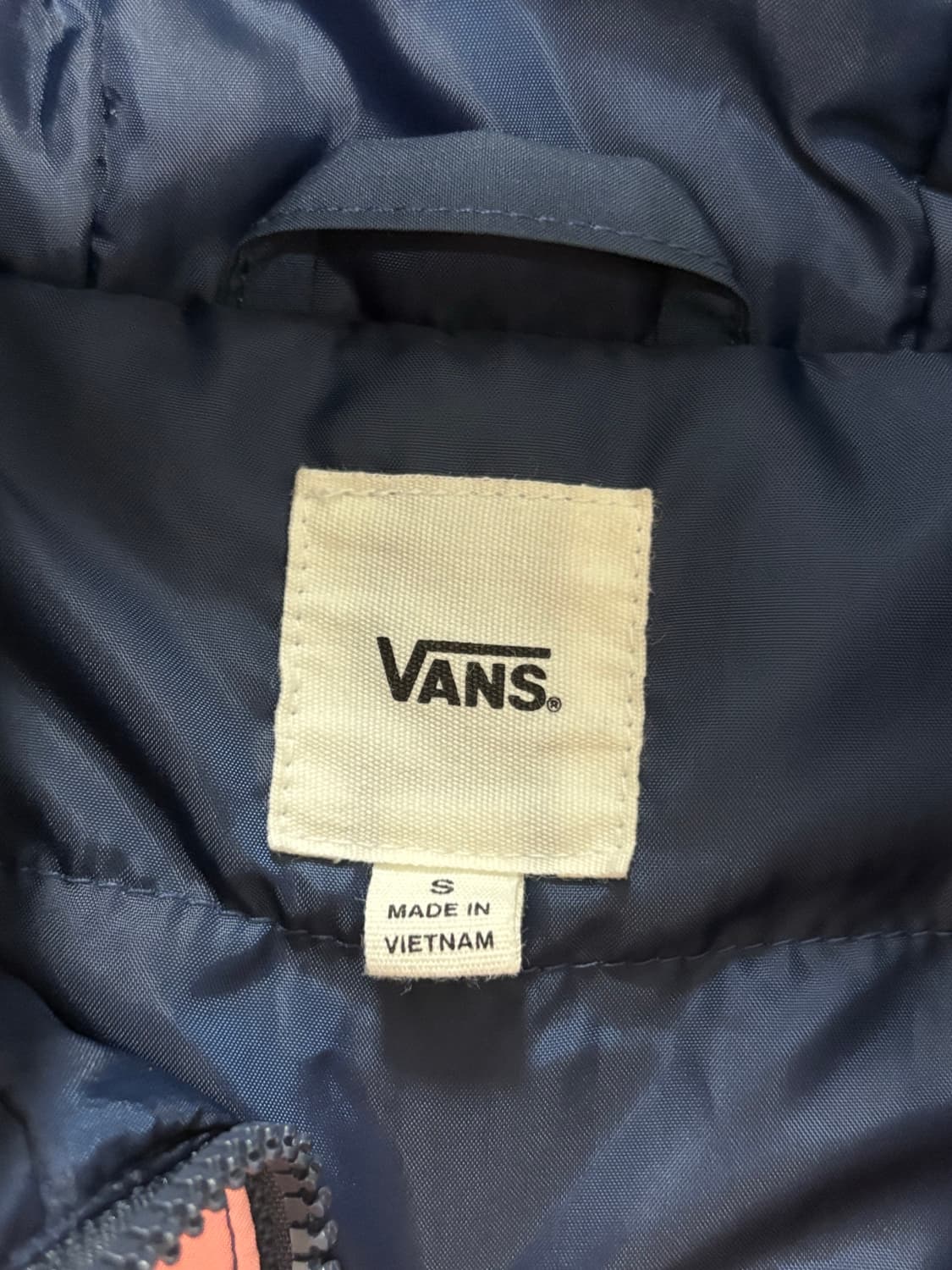 반스 핑크 배색 경량패딩 바람막이 S 상품이미지3