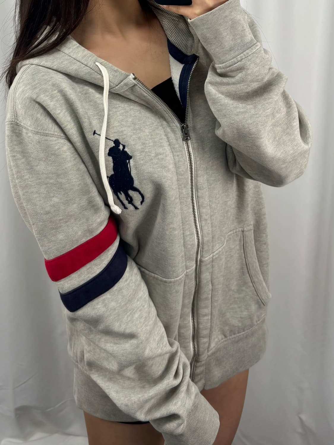 폴로 빅포니 그레이 후드집업 상품이미지2