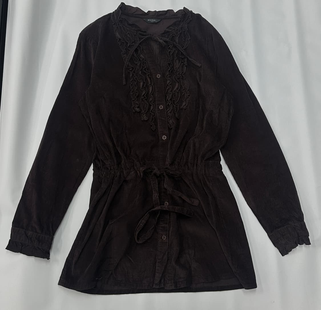 🤎슈슈룬 쇼콜라깔 라떼갸루 원피스🤎 그런지 리본 프릴 골덴 레이어드 상품이미지2