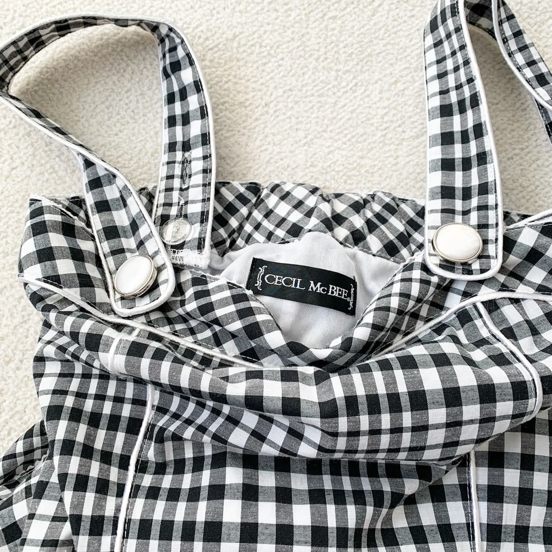 Cecil Mcbee 세실맥비 체크 왕리본 원피스 상품이미지6