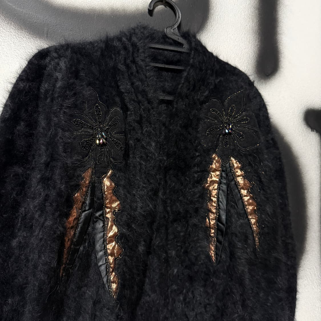 VTG 빈티지 비즈 자수 디테일 앙고라 모헤어 니트 가디건 상품이미지3