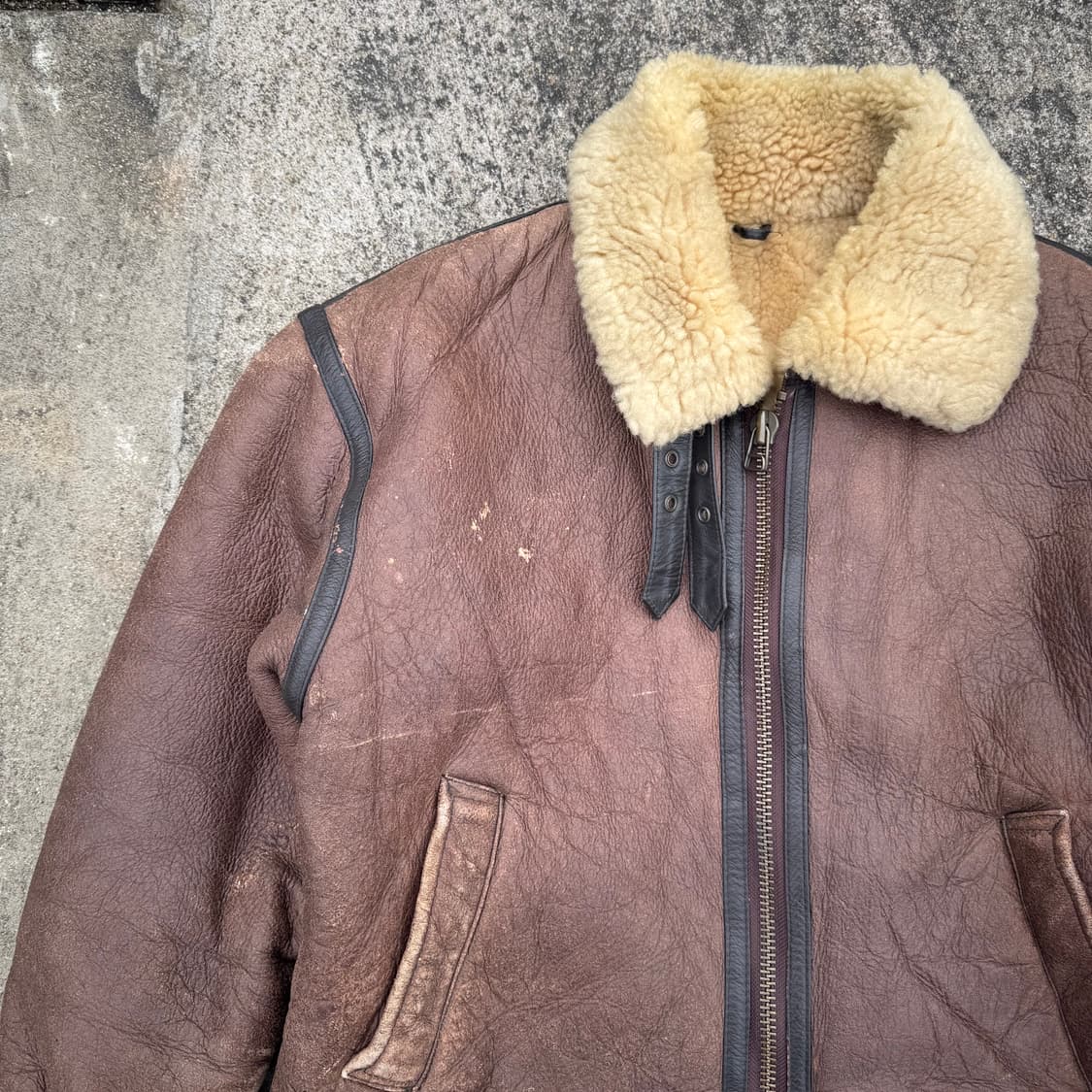 [L] 양가죽 양털 B-3 무스탕 무통자켓 상품이미지4