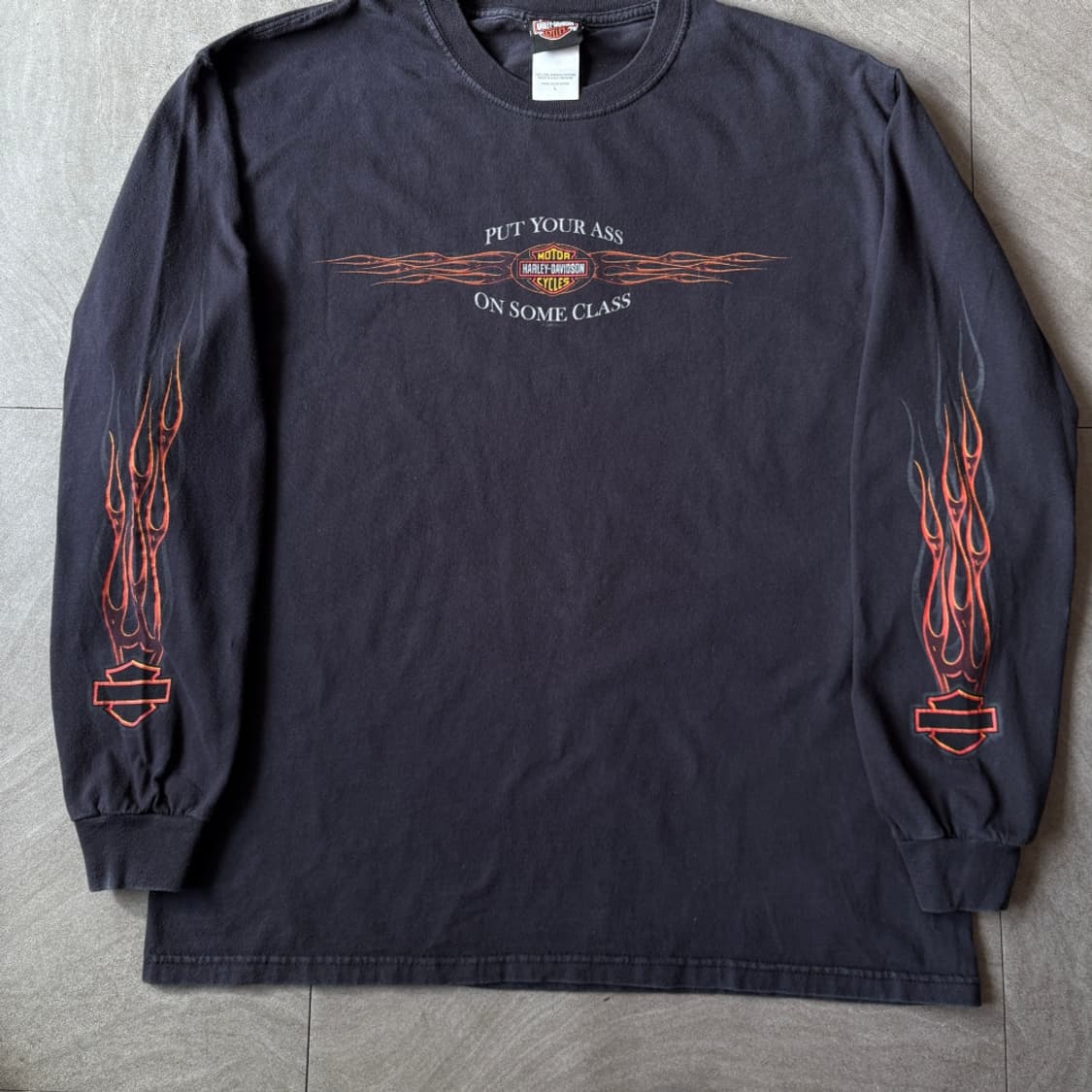 할리데이비슨 미국 생산 블랙 플레임 긴팔 티셔츠 상품이미지4