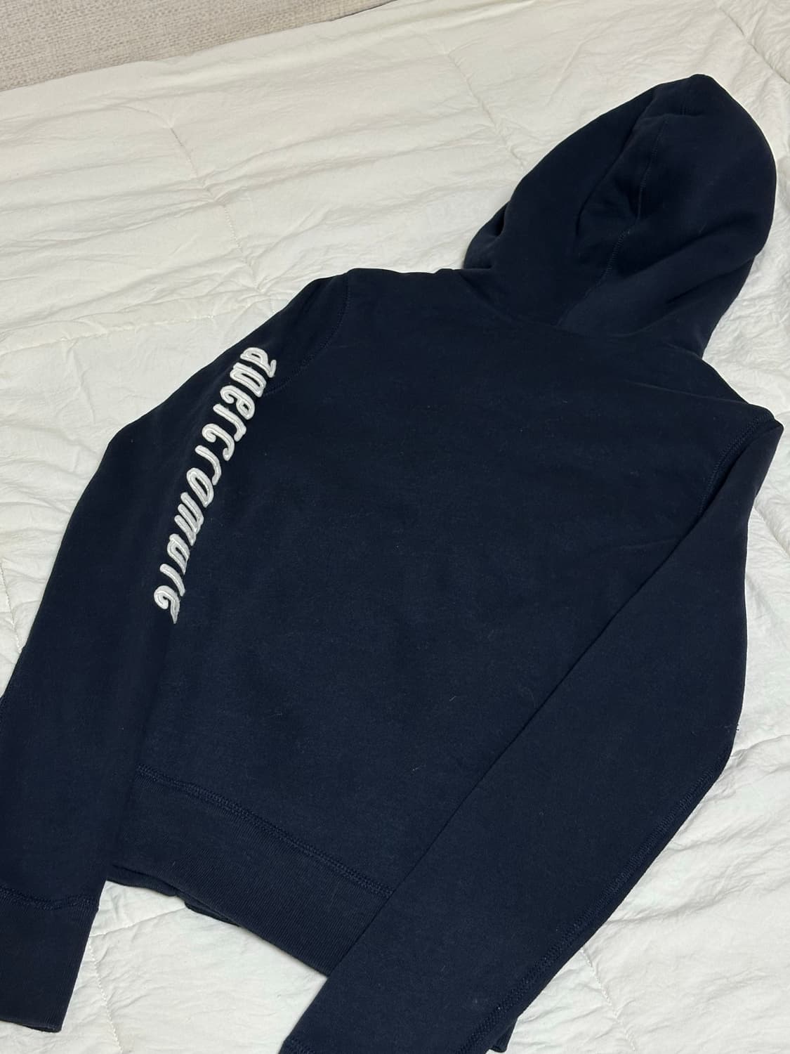 아베크롬비 네이비 단추 양털 후드집업 스몰   상품이미지3