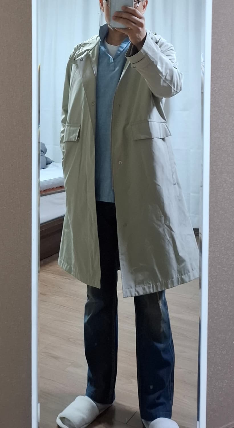 새상품) ANDZ 베이지 후드 트렌치 코트 상품이미지2