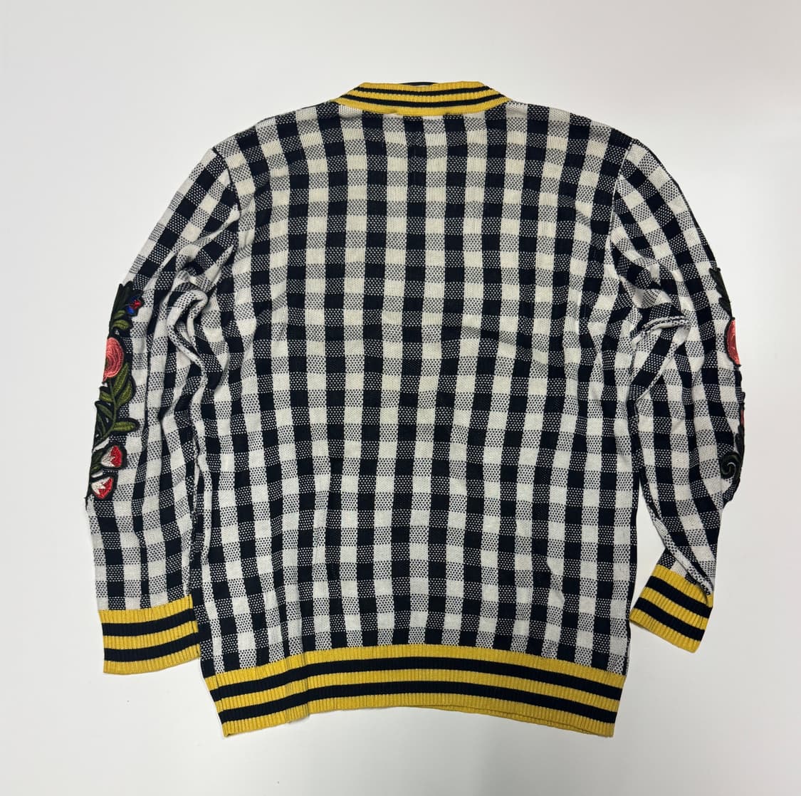 구찌 Gucci 커스텀 리메이크 자수 체크 니트 L 상품이미지2