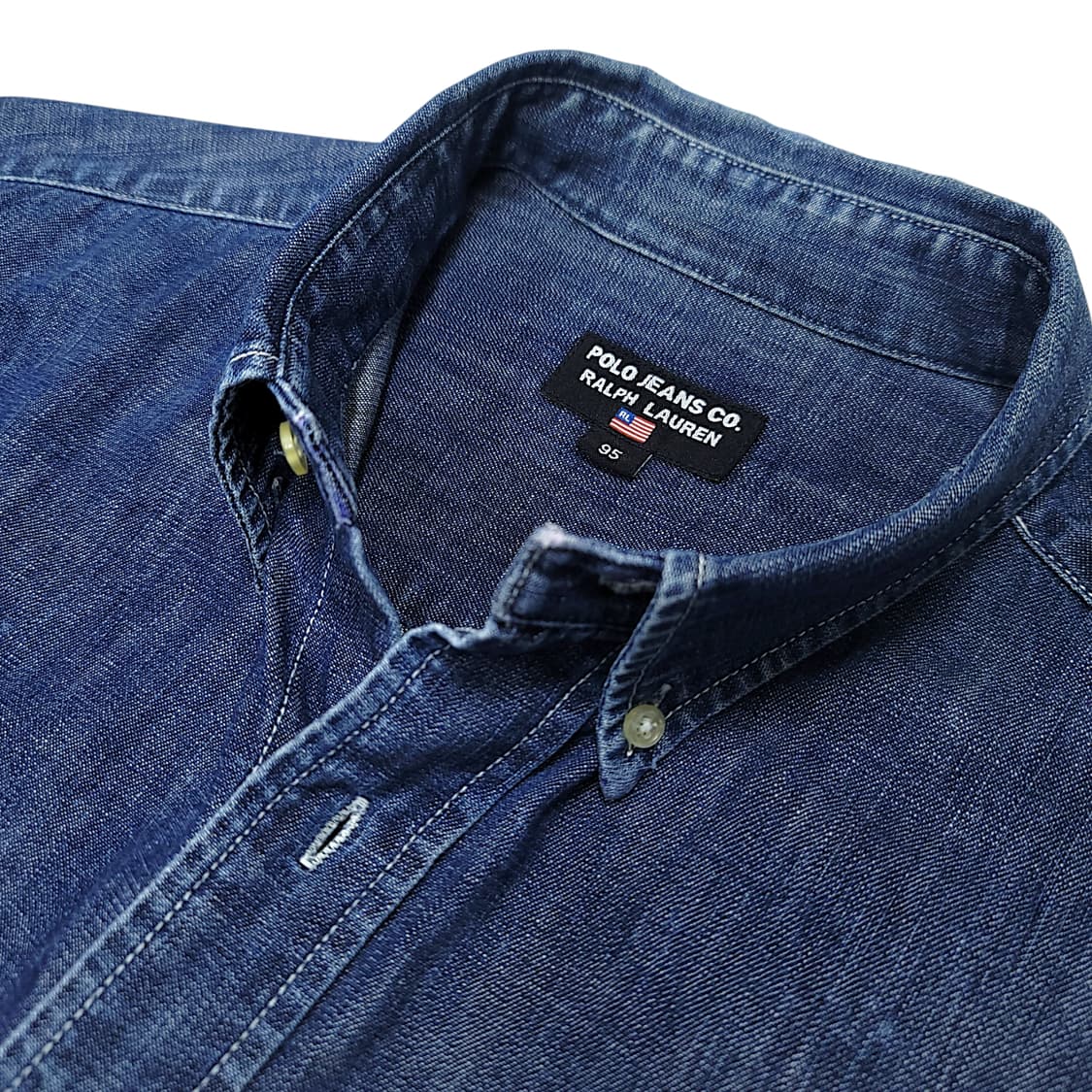 [95~100] 폴로 진스 컴퍼니 진청 성조기 데님 긴팔셔츠 상품이미지7