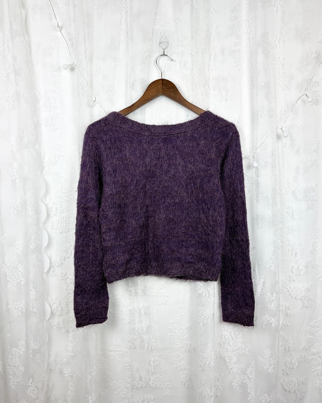 Rare City Purple Mohair Cropped Knit Top 상품이미지4