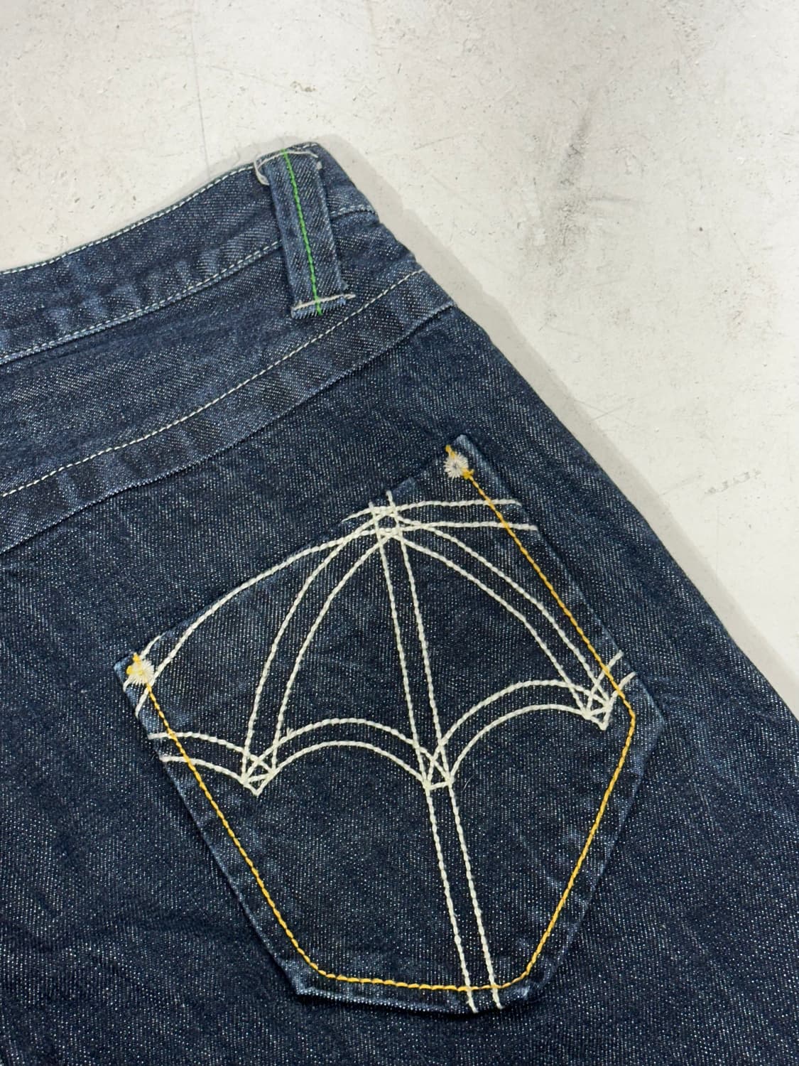 90s 일본 빈티지 진청 자수 워크 팬츠 청바지 데님 팬츠 상품이미지6