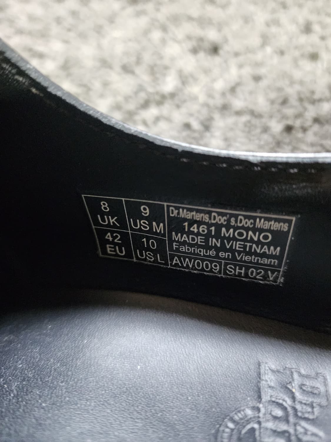 닥터마틴 1461 모노 블랙 uk8   270 상품이미지2