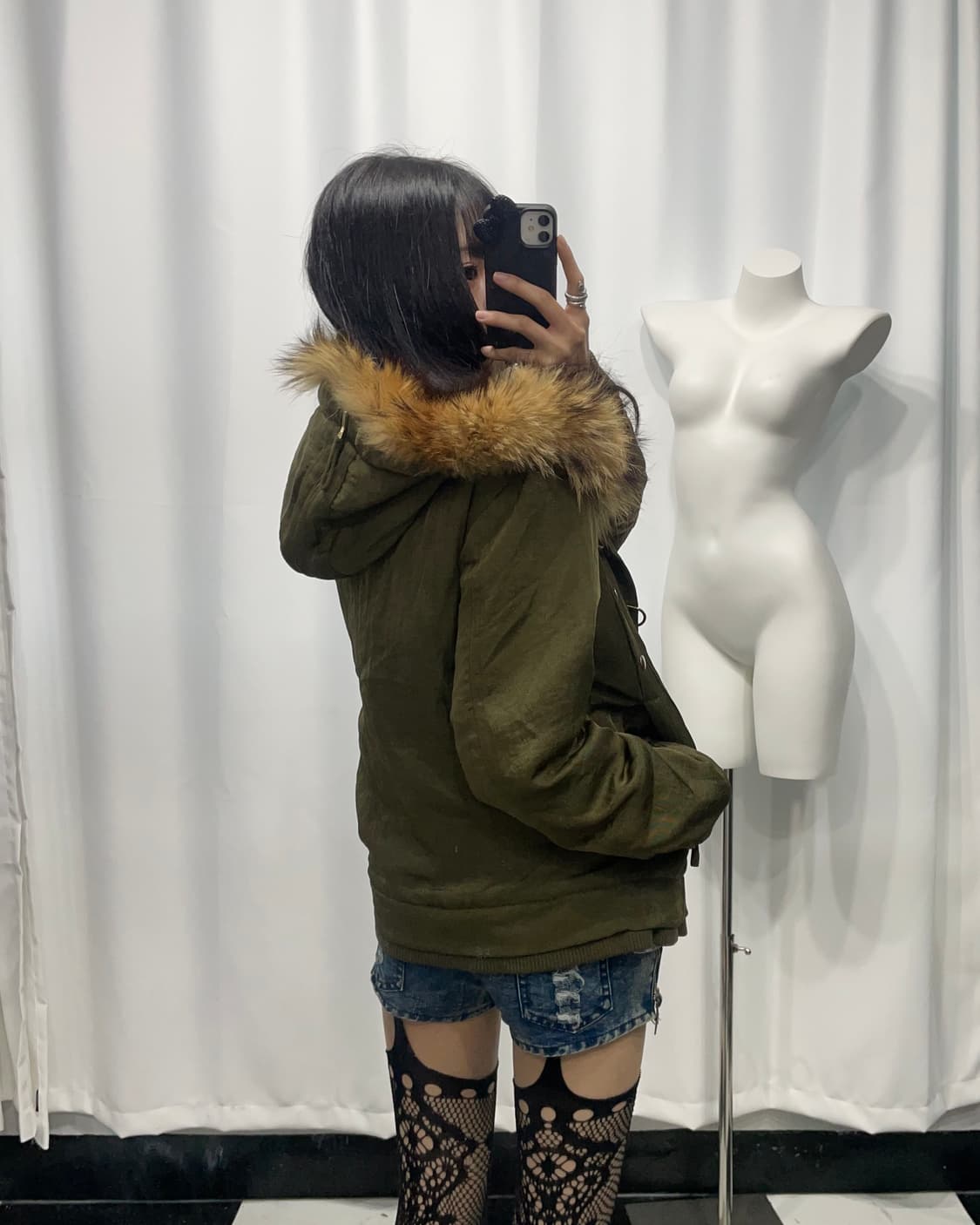 🎸카키 퍼 패딩🎸 상품이미지4