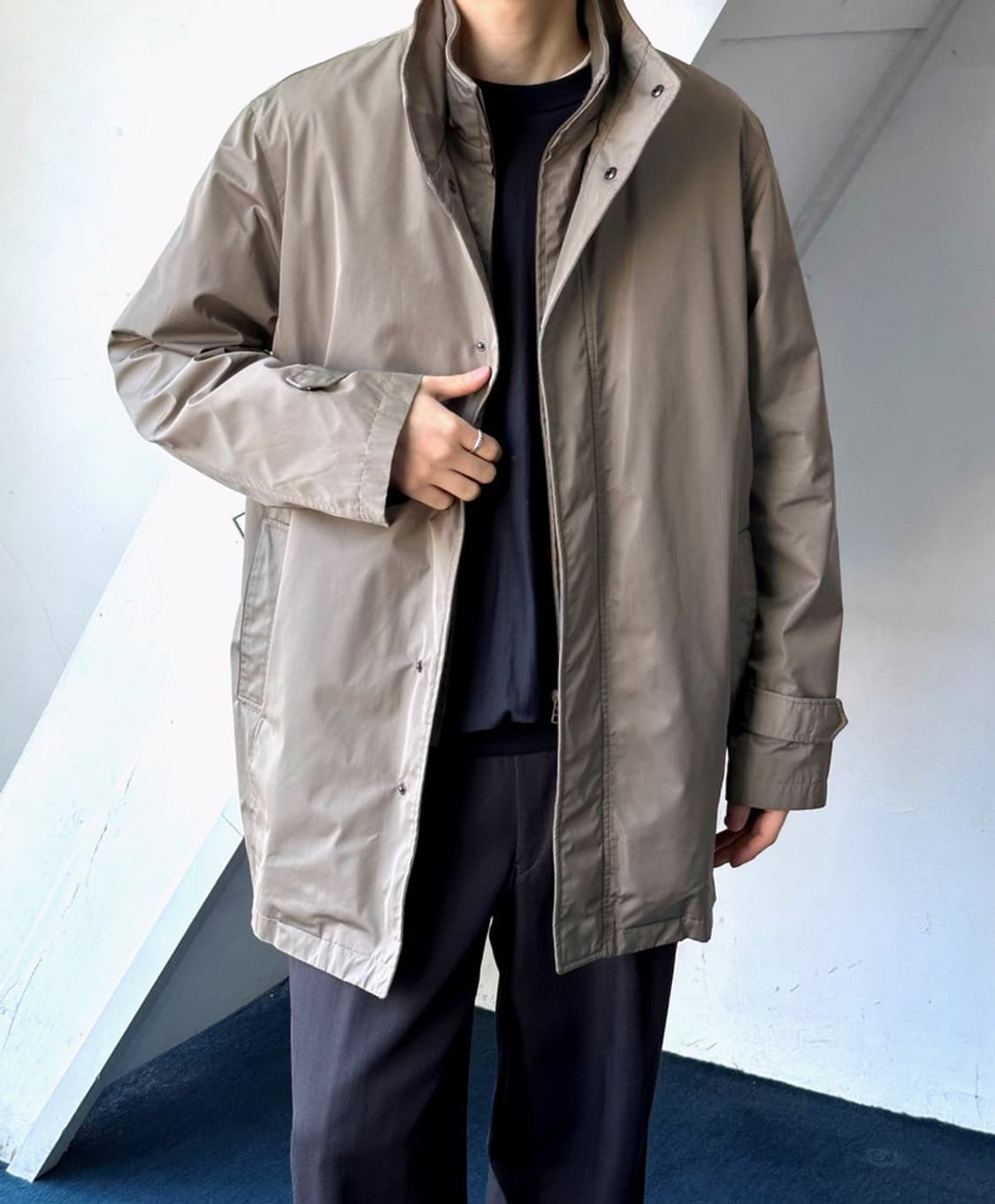 High gauge fabric fake layered 2way trev 상품이미지8