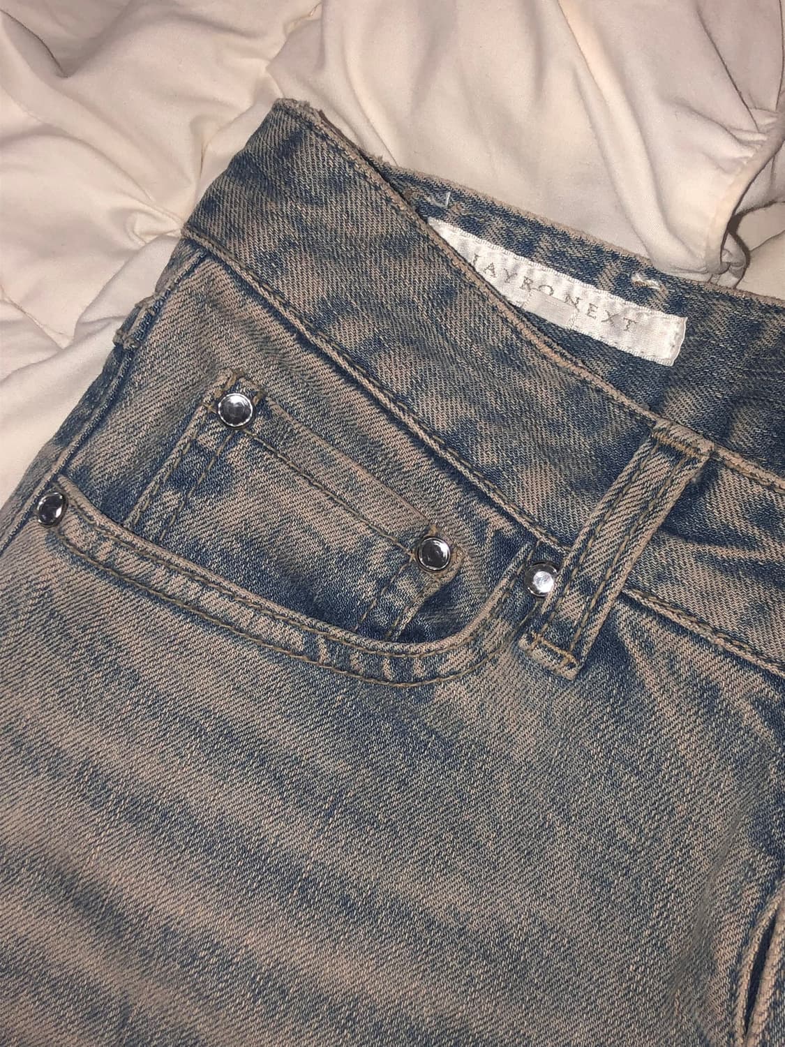 빈티지 워싱 로우라이즈 부츠컷 연청 청바지 XS 상품이미지2