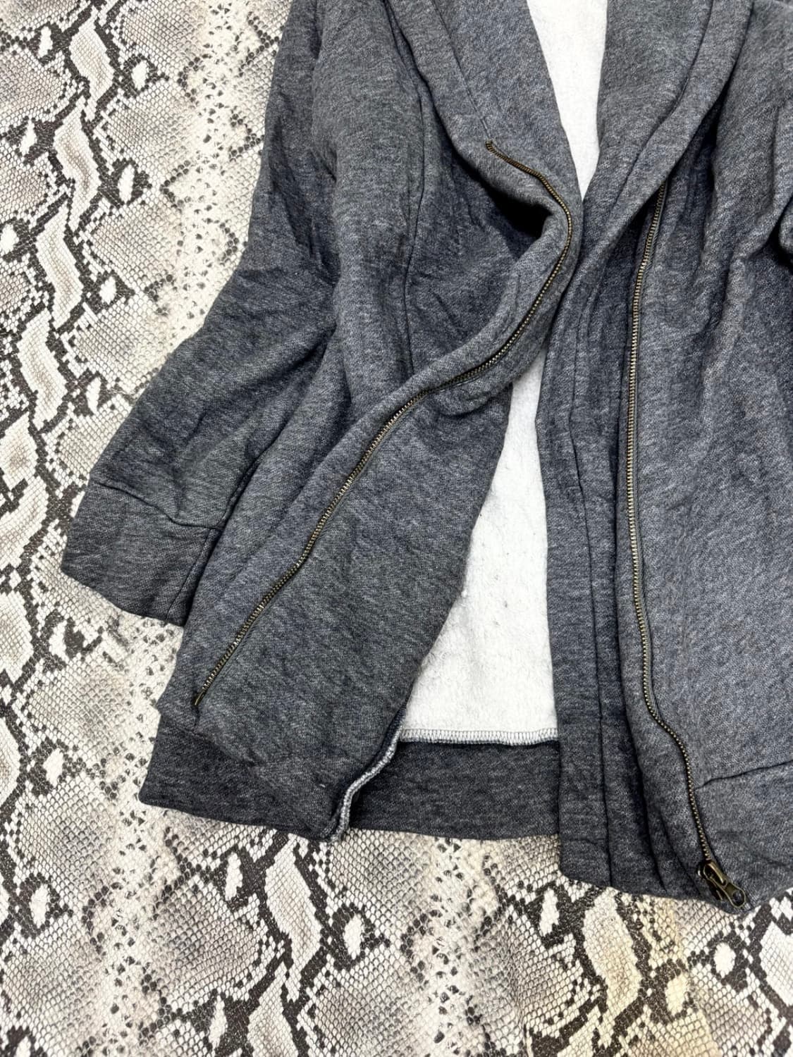 Vintage Grey Side Zipper Detail Hooded 상품이미지2
