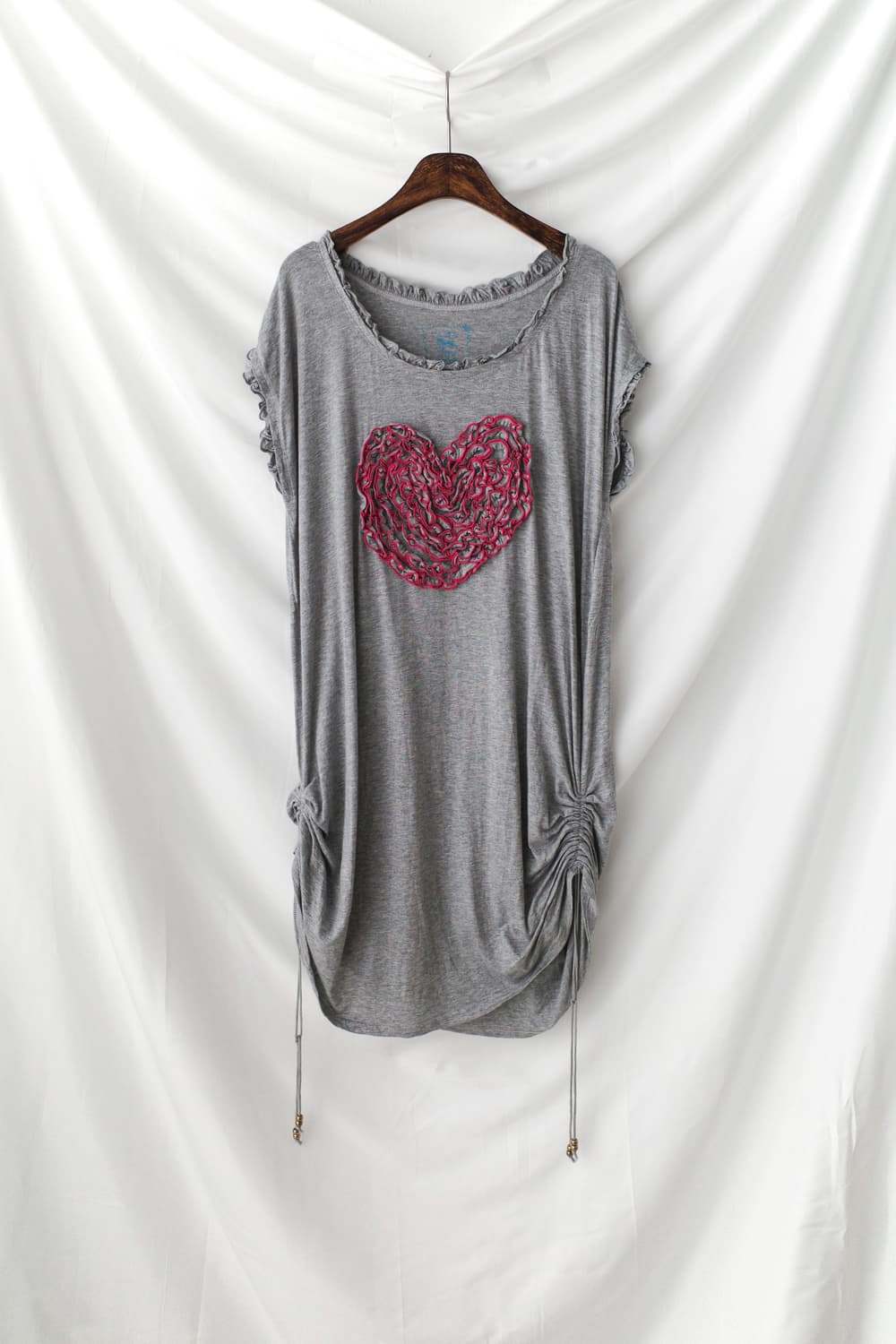 heart frill shirring one-piece 상품이미지1