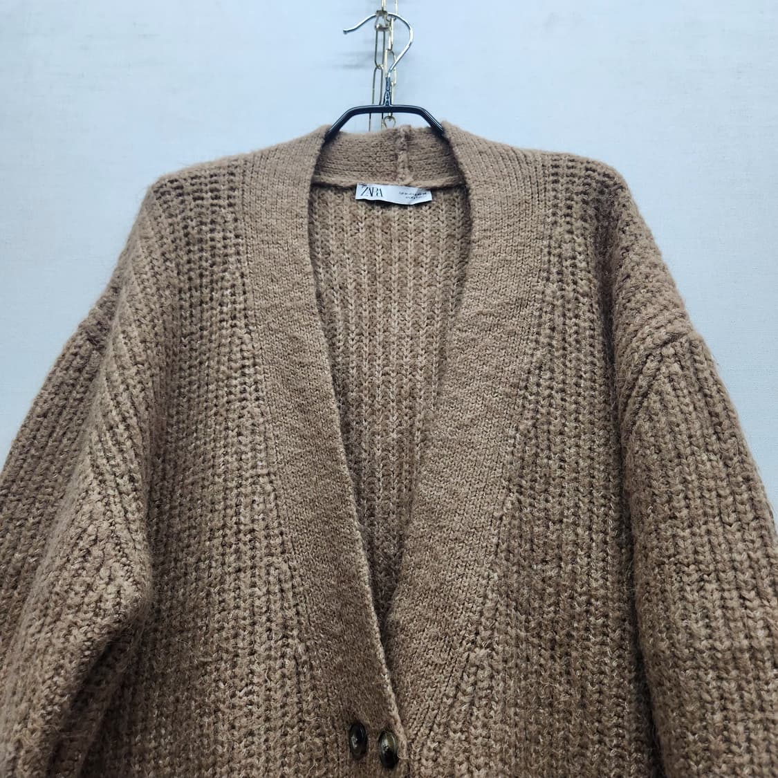 자라 ZARA 브라운 오버핏 니트 가디건 M(2XL) 상품이미지2