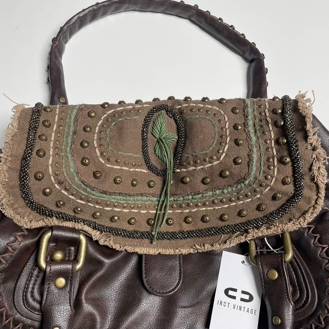 Nicoli 에스닉 커버 레더 백 상품이미지3