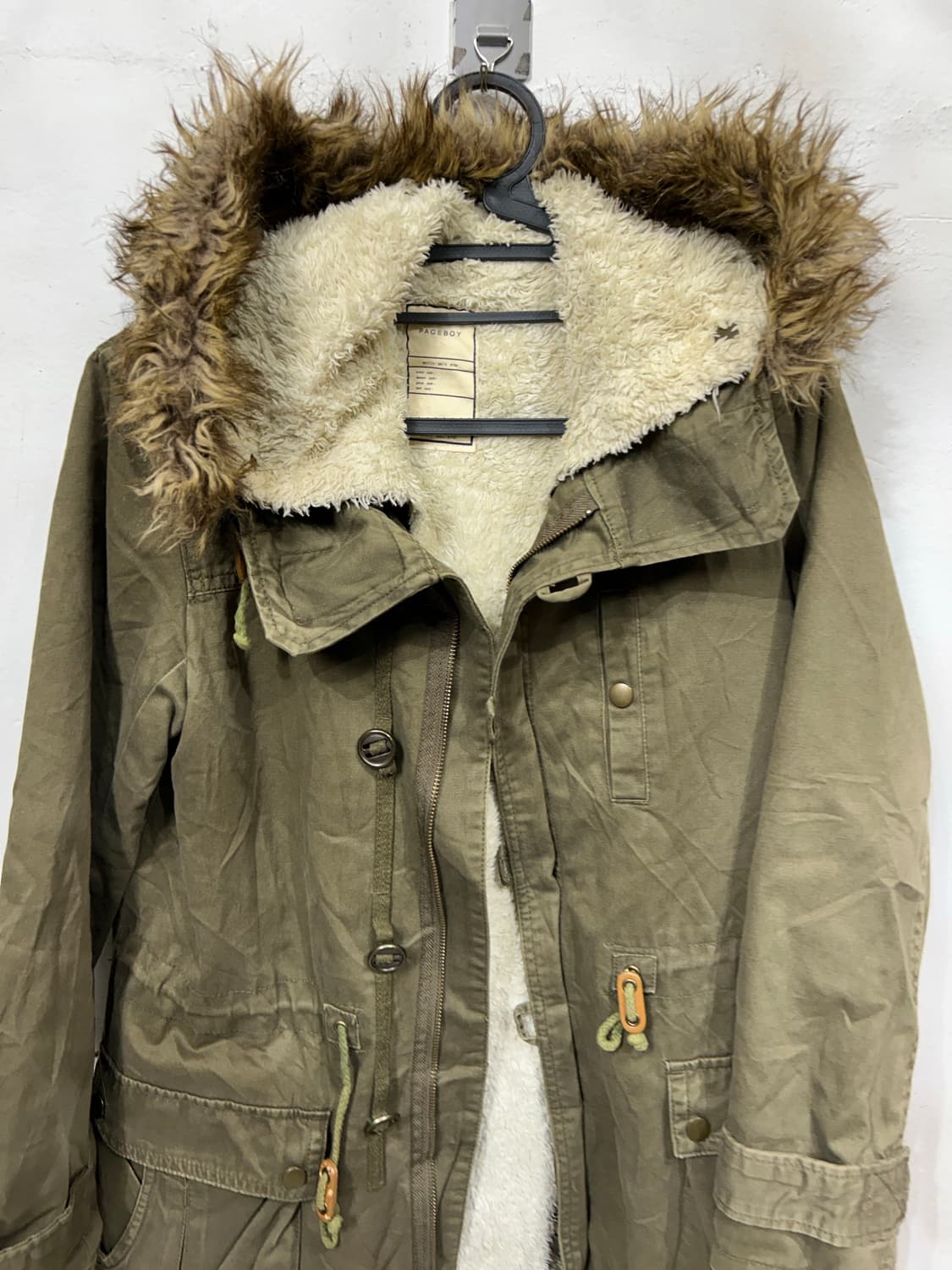 일본빈티지 울프죠 개파카 퍼 후드 야상 M 상품이미지6