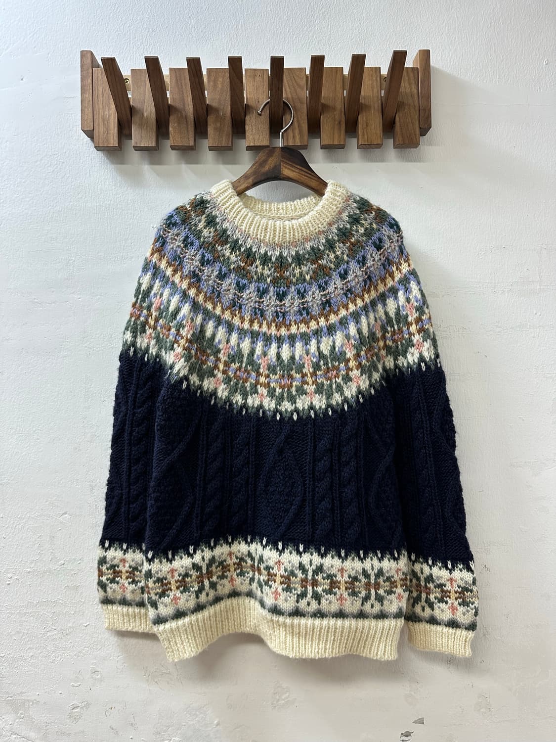 헤비울 100% 노르딕 멀티 컬러 스웨터 니트  상품이미지1