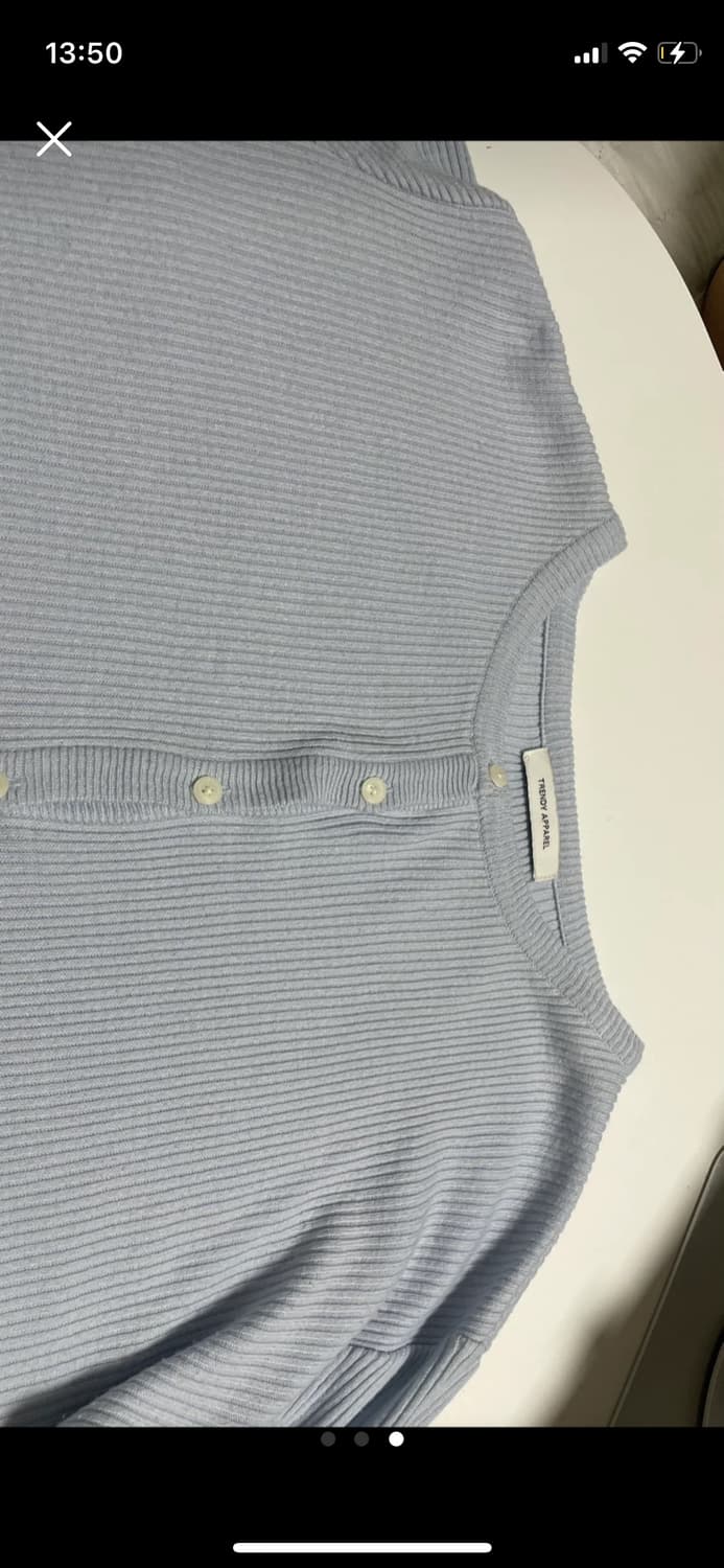 TRENDY APPAREL 하늘색 골지 가디건 상품이미지3