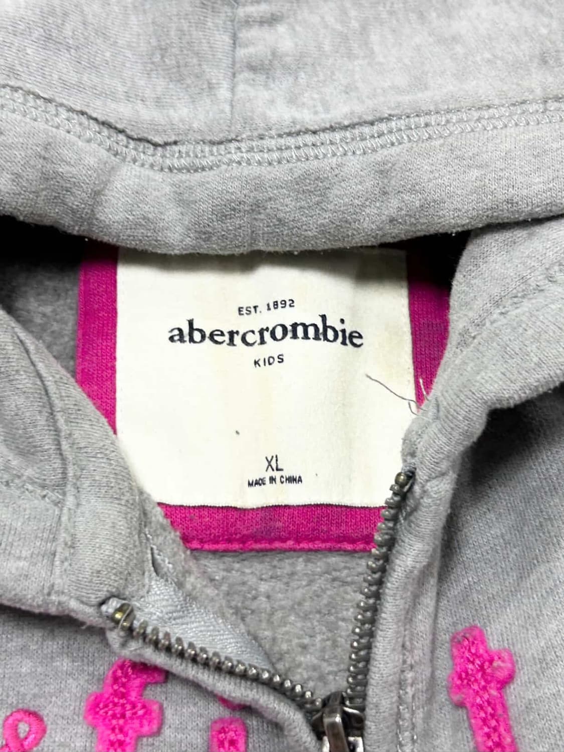 아베크롬비 핑크로고 그레이 후드집업 상품이미지7