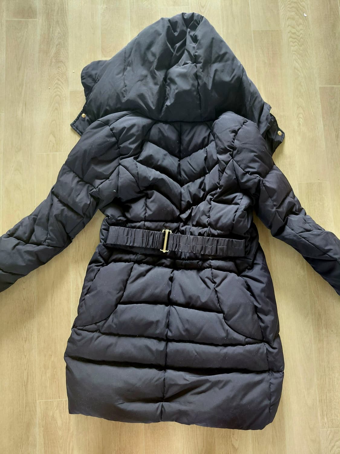 JOINUS 갸루 레오파드 안감 원피스형 패딩 상품이미지3