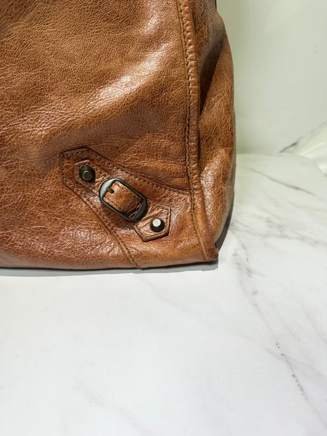 [A 정품] 발렌시아가 시티 모터백 위켄더 브라운 상품이미지3