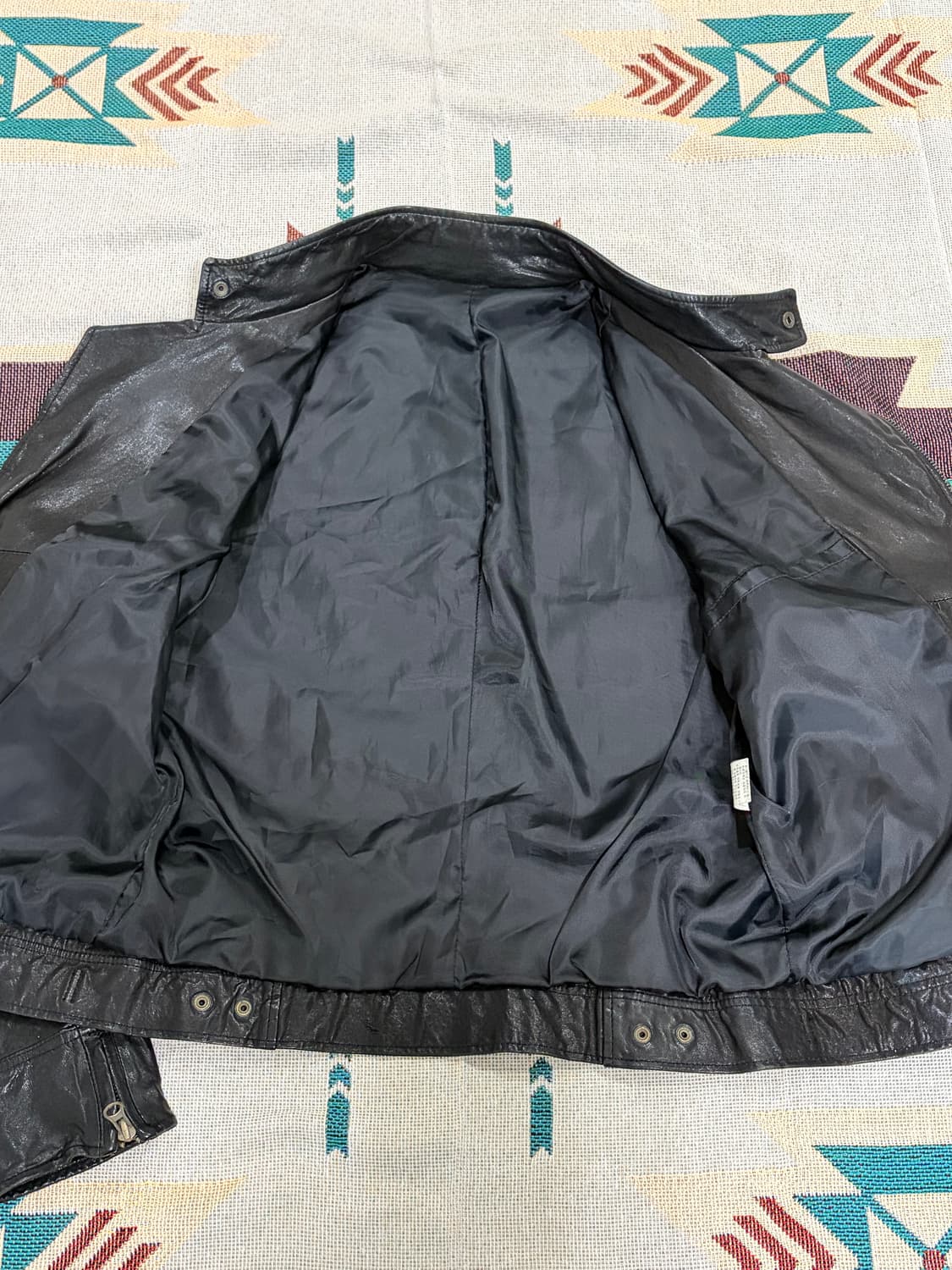 Glossy sheep skin biker leather jacket 상품이미지7