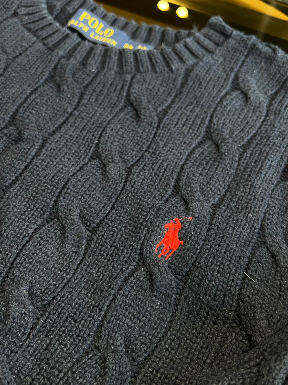 폴로) 케이블 니트 네이비 s 상품이미지4