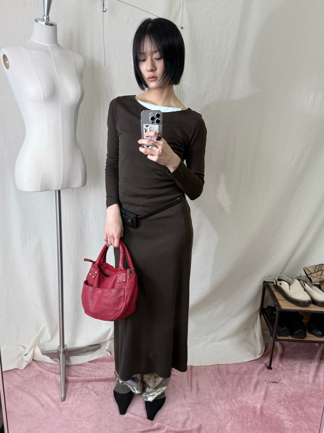 Maxmara (Italy) 레이온 울 롱 드레스 상품이미지1