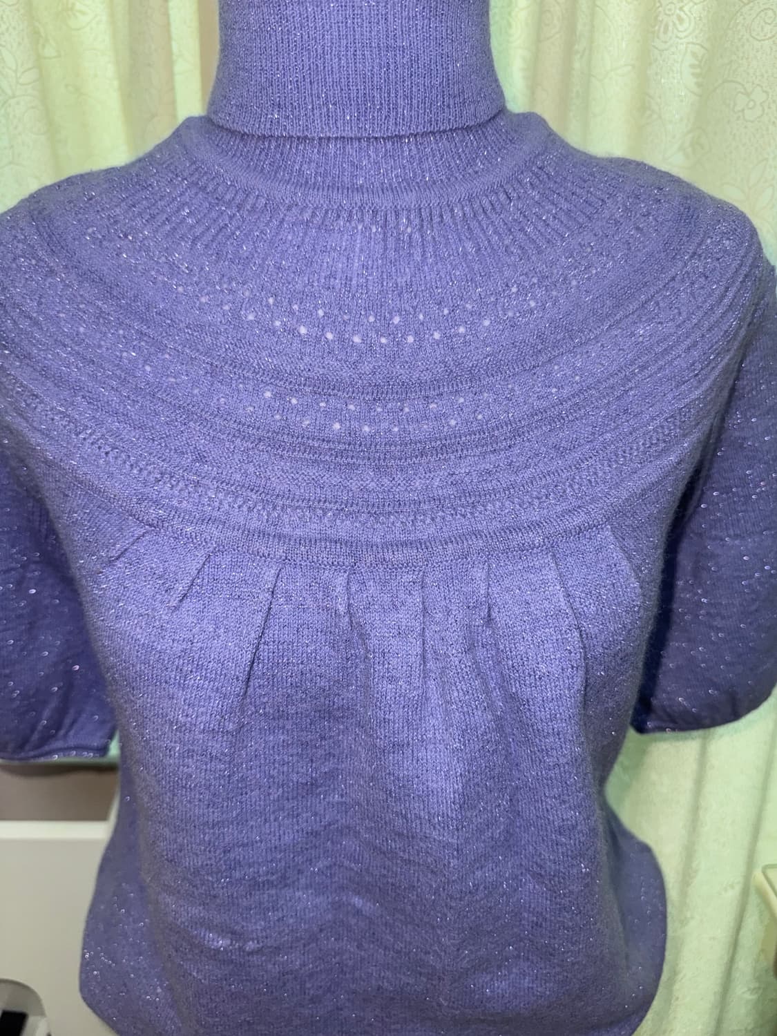 Vintage glitter purple high neck half T 상품이미지1
