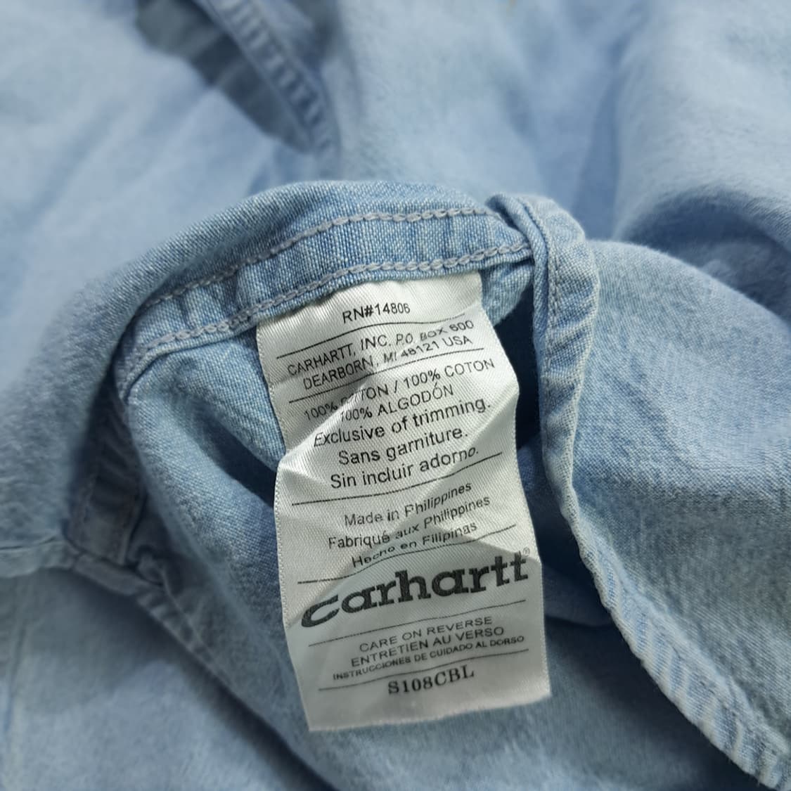 CN687 XLT 칼하트 데님 긴팔 워크 셔츠 남방 상품이미지7