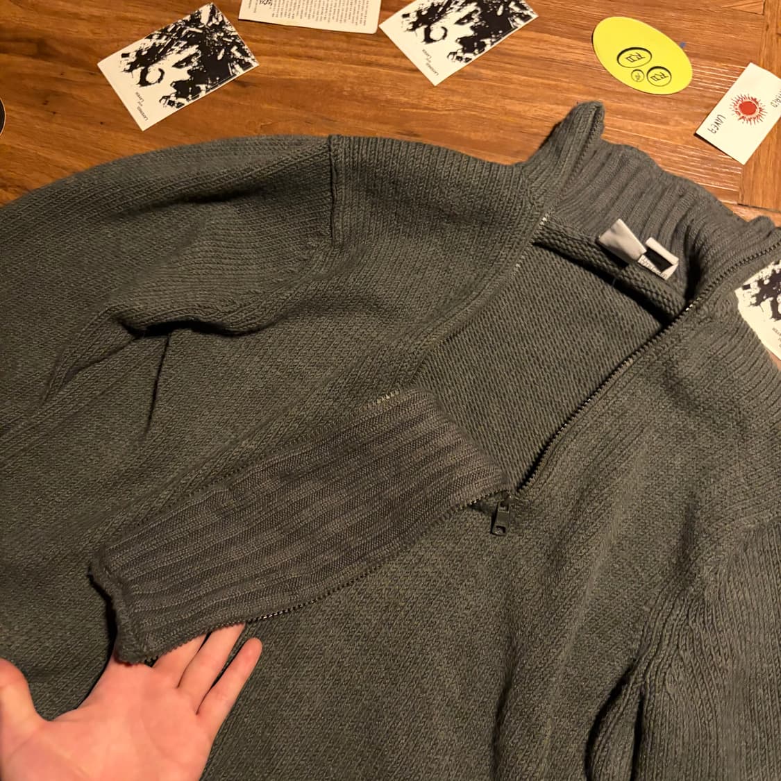 ARMANI EXCHANGE 더블 집업 비대칭 니트 자켓 상품이미지4