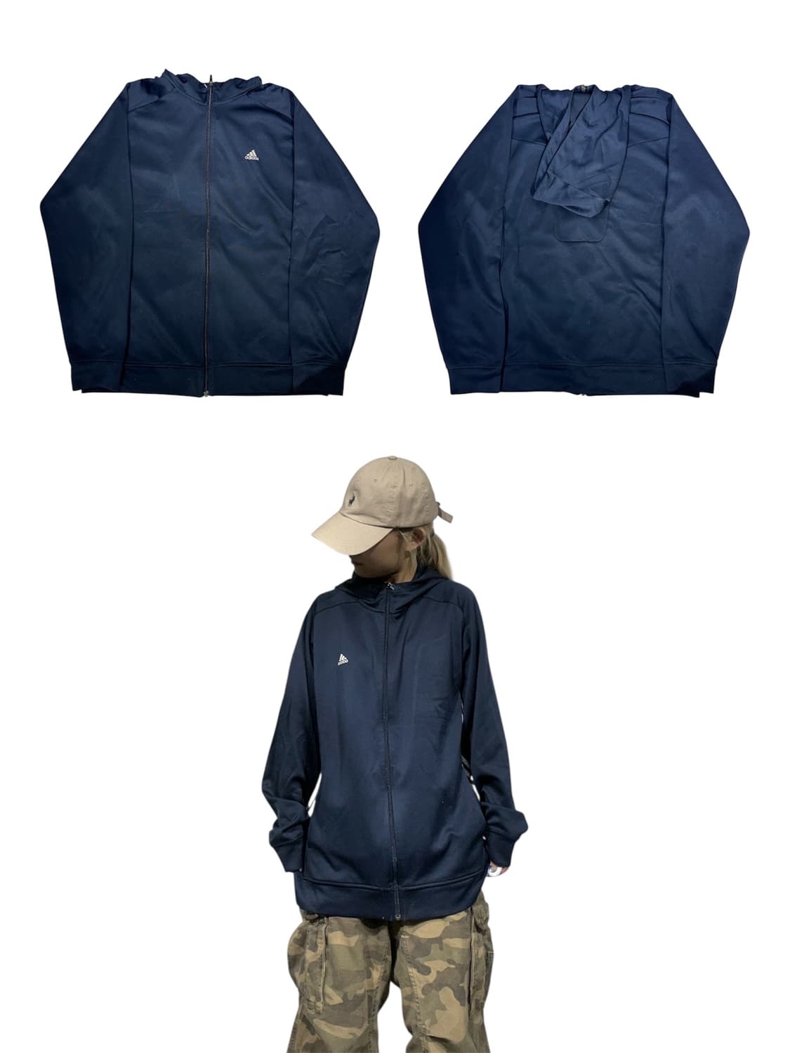 아디다스 네이비 후드 오버핏 트랙탑 져지 XL 상품이미지1