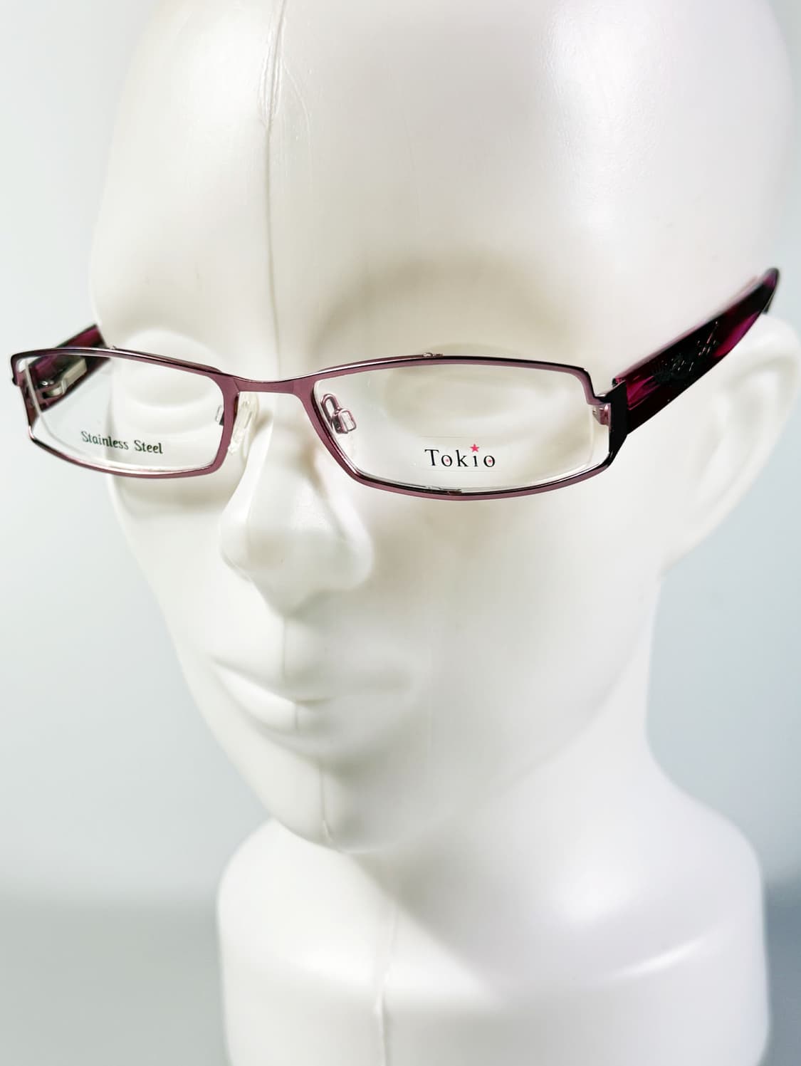 90s TOKIO 바이올렛 메탈 슬림 스퀘어 빈티지 안경 상품이미지9