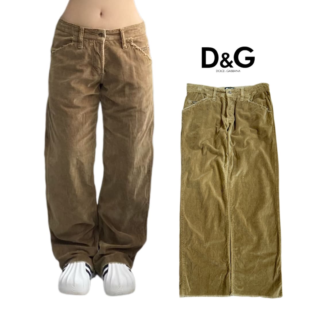 돌체앤가바나 코튼 벨벳 팬츠 브라운 상품이미지1