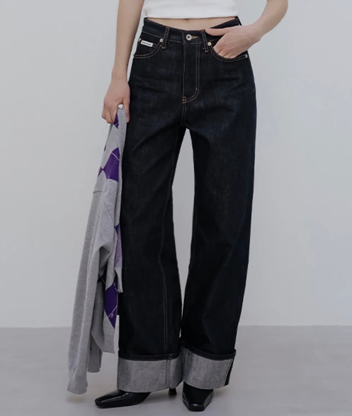 [미 시착 새 상품] 틸아이다이 롤업 생지데님 s 상품이미지3