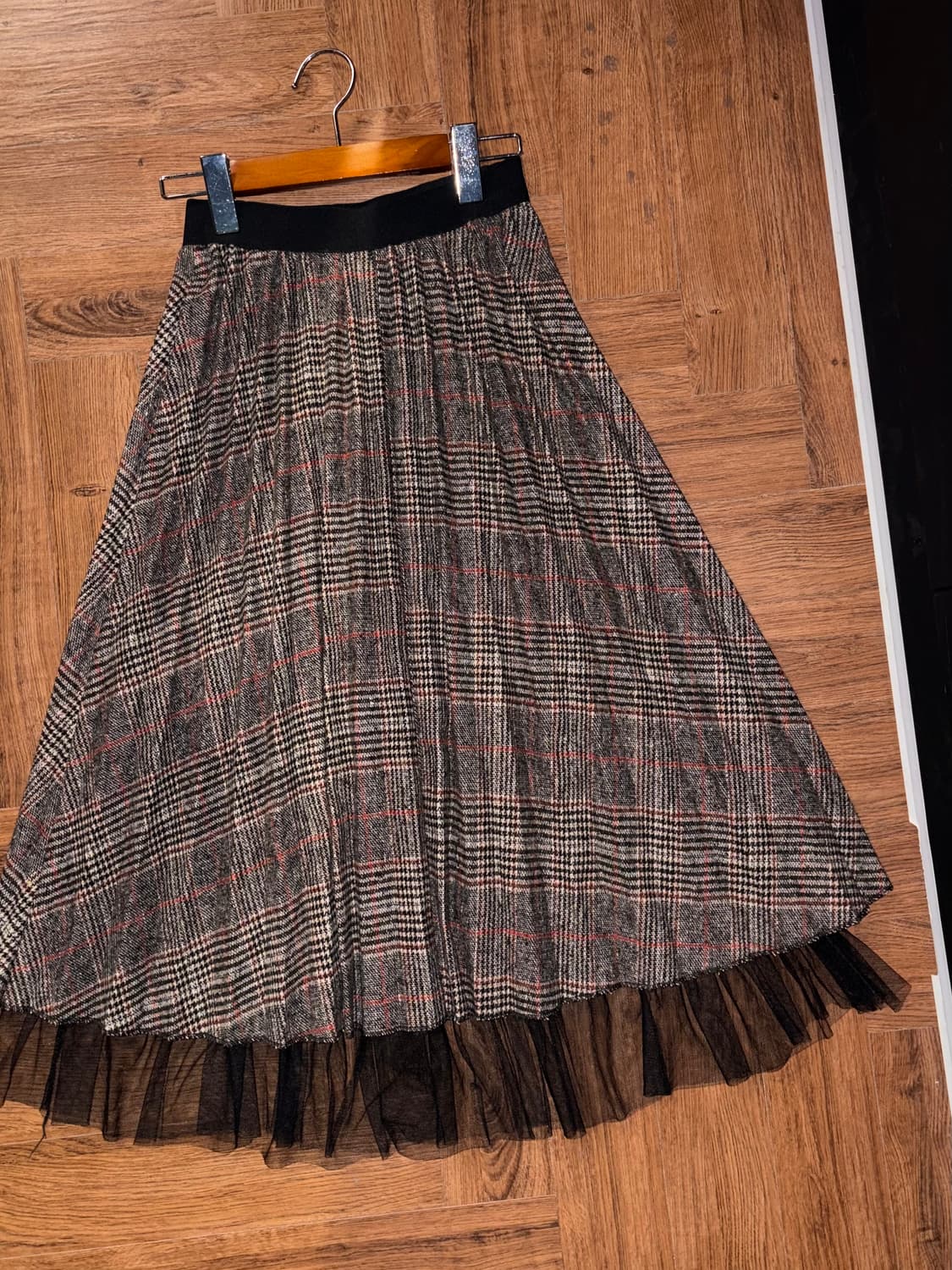 빈티지 샤 체크 플리츠 스커트 상품이미지2