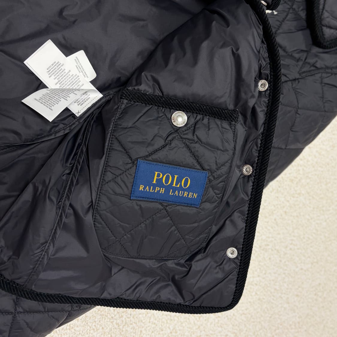 폴로 랄프로렌 블랙 퀼팅 자켓 XS 상품이미지4