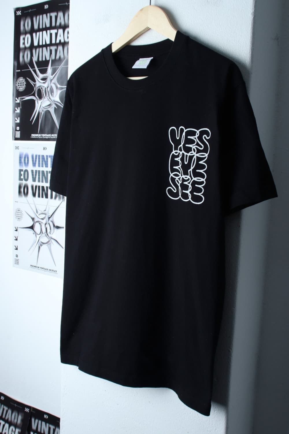 (L-XL) 예스아이씨 반팔 티셔츠 빅로고 블랙 스트릿-H31709 상품이미지1