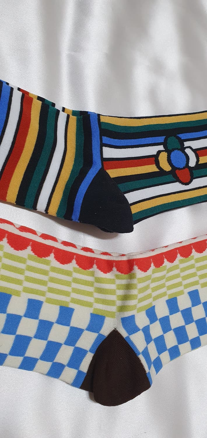  블루 그린 체크 CONNISTINE MUSEUM 코니스틴 뮤지엄 양말 상품이미지7