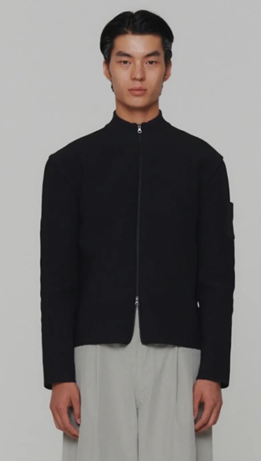 25SS 아모멘토 모크넥 집업 가디건 블랙 상품이미지7
