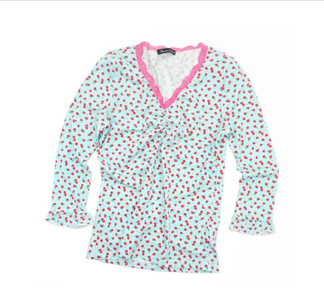 샵페어리 little strawberry lace top (민트)  상품이미지1
