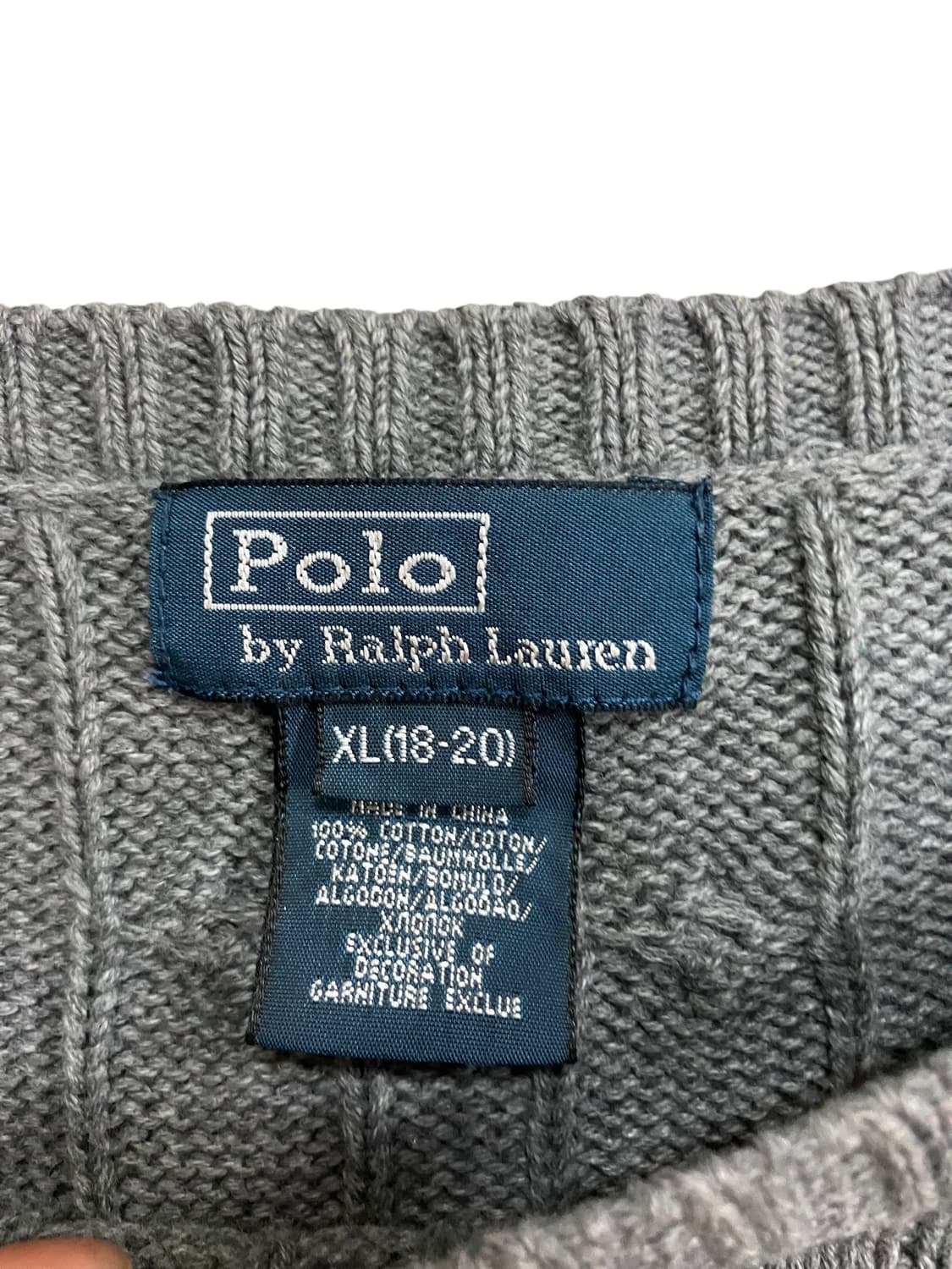 폴로 랄프로렌 케이블 니트 XL(18-20) 상품이미지3