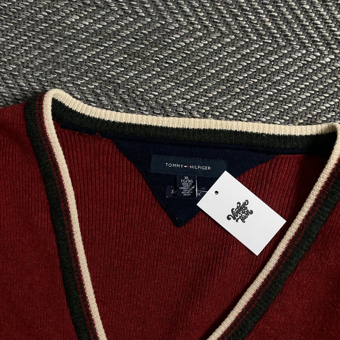 타미힐피거 버건디 램스울 가디건o 4176 상품이미지5