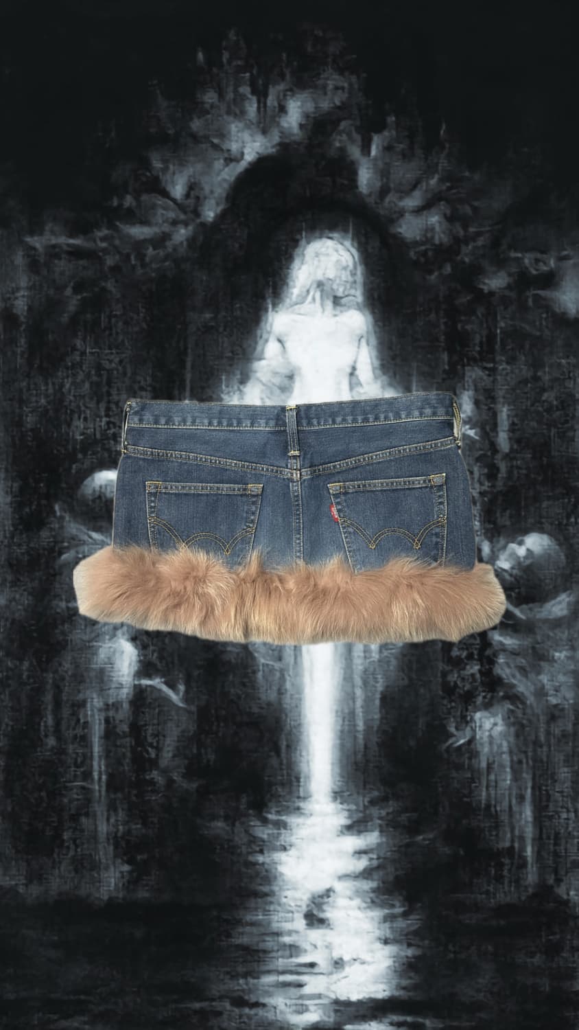 Edwin fur trimming skirt 퍼스커트 상품이미지2