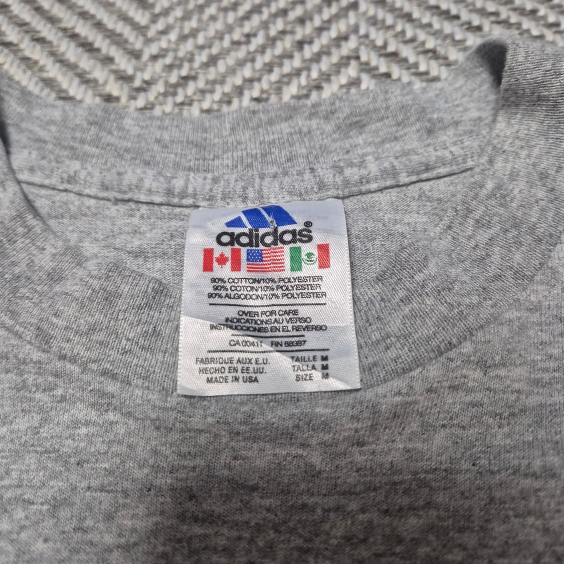 90~00s Adidas trefoil 양면 프린팅 티셔츠 (M) 상품이미지2