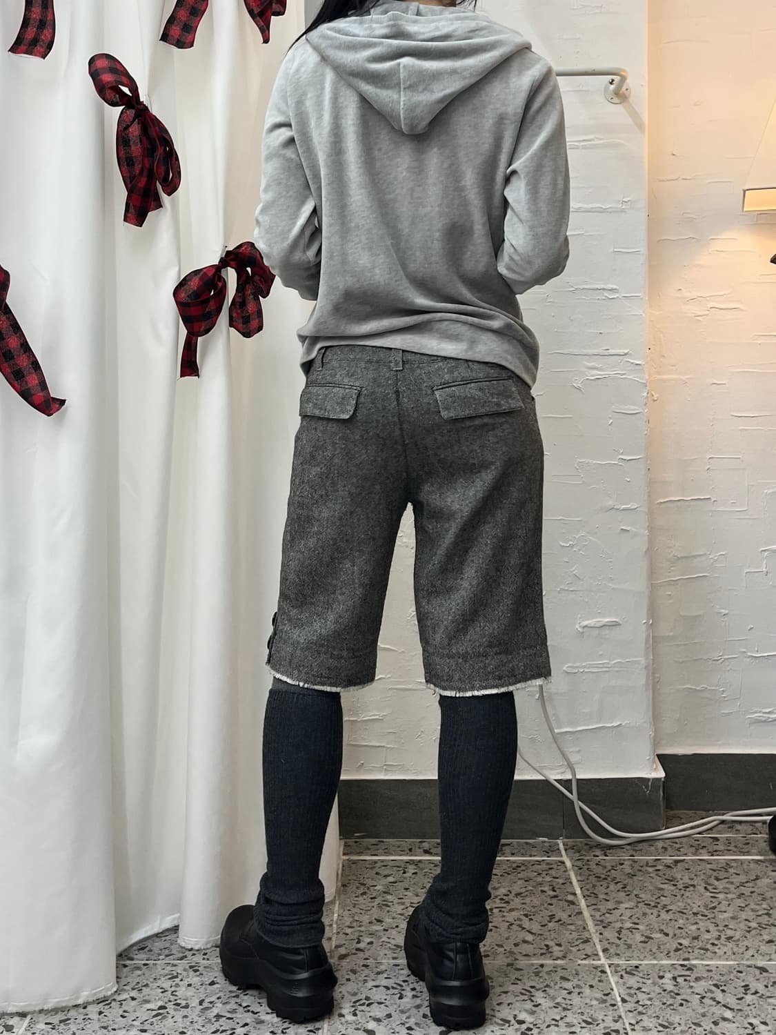 lace string velvet hoodie 상품이미지4