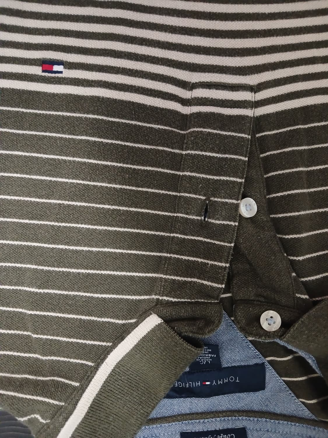 타미 카키 베이지 스트라이프 반팔티셔츠  상품이미지2